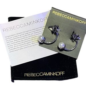 Rebecca Minkoff Pearl Stud Cutout Drop Earrings